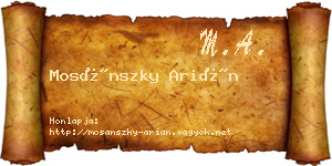 Mosánszky Arián névjegykártya